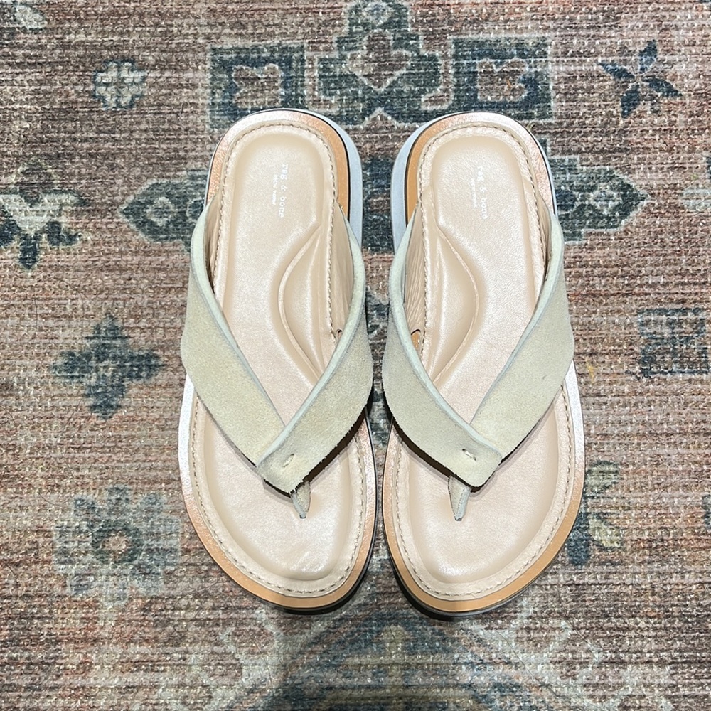 Rag‎ & Bone 'Parker' Suede Leather Thong Sandals - Picture 6 of 9
